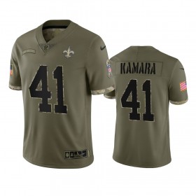 Tröjor New Orleans Saints Alvin Kamara 41 Olive 2022 Salute To Service Limited - Män